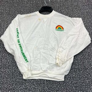 Vintage Greenpeace Rainbow Shirt Men S-M White Todd Long‎ Sleeve New with Defect